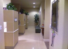 A clean commercial office corridor